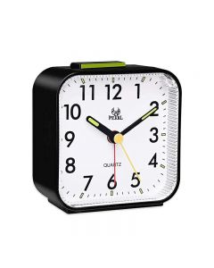 Silent Alarm Clock No Ticking Large Display Analogue Clocks with Snooze and Night Light - Black