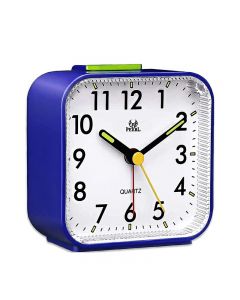 Silent Alarm Clock No Ticking Large Display Analogue Clocks with Snooze and Night Light - Blue