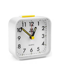 Silent Alarm Clock No Ticking Large Display Analogue Clocks with Snooze and Night Light - White