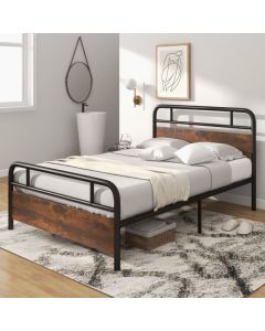 Single/Double/King Bed Frame with Industrial Headboard