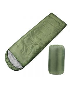 3-4 Season Single Sleeping Bags Camping Rectangular Envelope Zip Up Sleeping Bag - Army Green