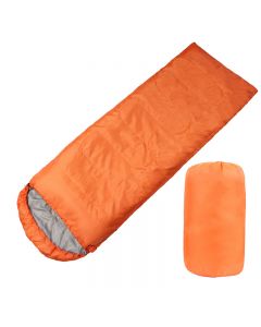 3-4 Season Single Sleeping Bags Camping Rectangular Envelope Zip Up Sleeping Bag - Orange