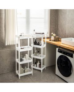 2 Pack 4-Tier Slim Kitchen Storage Cart with Drainage Holes