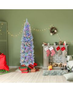 150/180 CM Slim Pencil Christmas Tree with 343/475 Branch Tips and 190/250 Colorful LED Lights
