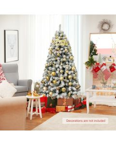 180/240 cm Snow Flocked Artificial Christmas Tree with 600/1010 Tips