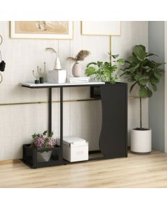 Modern Sofa Accent Console Table with 2 Storage Mesh Cubes
