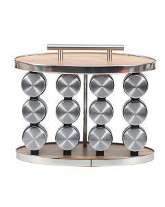 Spice Rack Organizer with 12 Empty Spice Jars for Countertop and Cabinet - Oval Shape 12 Jars
