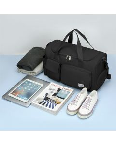 Portable Travel Lightweight Duffel Bag Sport Gym Bags Luggage Hand Carry Luggage Bag - Black