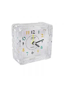 Small Square Quartz Bedside Clocks Desk Beep Alarm Clock for Travel or Office