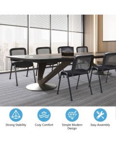 5 Piece Modern Stackable Upholstered Armless Conference Reception Chair