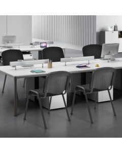 5 Piece Modern Stackable Upholstered Armless Conference Reception Chair