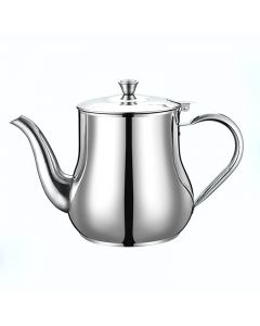 Stainless Steel Home Tea and Coffee Pot With Handle Spout and Lid 32oz