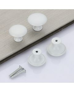 2 pcs Stainless Steel Large Door Knobs for Cabinet Handles Cupboard Drawer - White