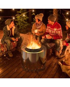 Stainless Steel Smokeless Fire Pit with Oxygen-enriched Fire Technology