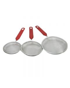 3 Pack Kitchen Sieve Stainless Steel Strainer Set 8cm 10cm 12cm