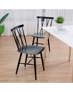 Costway Set of 2 Steel Dining Chairs with Curved Backrest for Restaurant/Cafe
