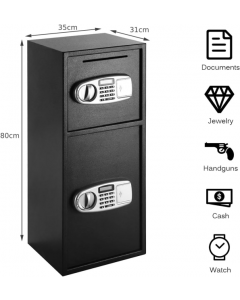Steel Security Depository with 4 Keys and Keypad Lock
