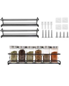 2-Tier Spice Shelf Storage Racks Wall Mounted Spice Rack Organiser for Kitchen Cabinet Pantry Door