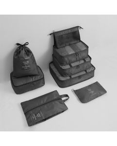 8 Pieces Organiser Set Luggage Suitcase Storage Bags Packing Travel Cubes - Black