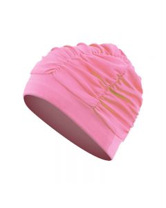 Men and Women Soft Drape Elastic Swimming Cap Hat Fit for Long Hair Dreadlocks - Pink