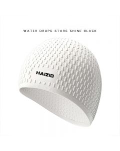 Swimming Pool Cap Silicone Swimming Waterproof Hat for Men and Women - White