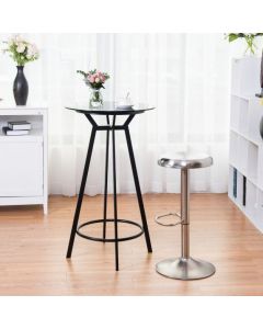 Height Adjustable Swivel Dining Bar Stool with Gas Lift and Footrest