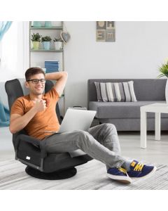 Foldable 360-Degree Swivel Gaming Floor Chair with Adjustable Backrest