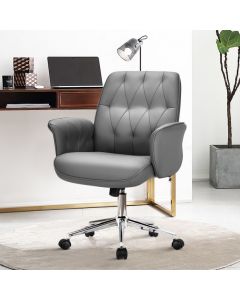 Adjustable Swivel PU Leather Office Chair with Rocking Function