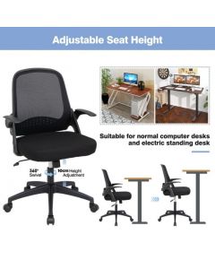 Height Adjust Swivel Rolling Mesh Office Chair with Ergonomic Mid-Back