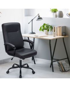 360° Swivel Task Chair with Ergonomic High Back and Built-in Armrests