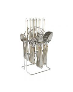 24 pcs Stainless Steel Best Tool Exquisite Tableware Cutlery Set with Stand Holder