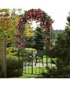 230CM Tall Heavy-Duty Metal Arbour Archway for Climbing Plant Rose Vine