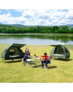 1-Person Tent Cot with Air Mattress and Sleeping Bag