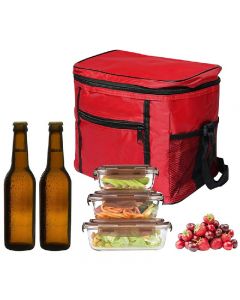 Hot Food Thermal Insulated Delivery Bags Aluminum Foil Cold Insulation Single-shoulder Thermal Bag - Red