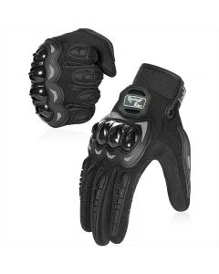 Thermal Motorbike Gloves Carbon Knuckle Protection Motorcycle Gloves for Sport - Black L