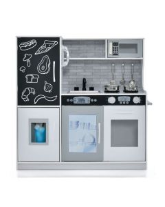 Toddler Pretend Kitchen Playset with Accessories and Simulated Sounds