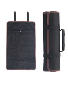 22 Pockets Tool Wrench Case Roll Fold Spanner Canvas Storage Bag - Black