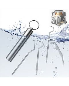 7 pcs Toothpick Set Stainless Steel Oral Tooth Cleaning Tools with Storage Tube