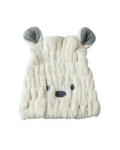 Cute Rabbit Quick Dry Hair Turban Hair Drying Towel Wrap Turban Head Hat - Beige