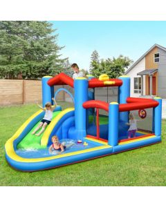 Kids Inflatable Trampoline Bouncy House with Slide and Target Balls