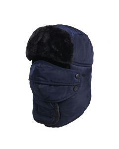Unisex Winter Trooper Trapper Bomber Hat with Ear Flap Keeping Warm for Skating Skiing Outdoor Activities - Navy