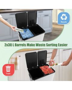 Trash Can with 2 Deodorizer Compartments and Soft Close Lids