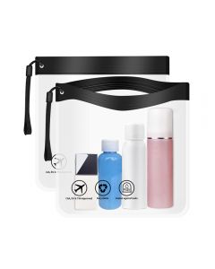 Clear Travel Toiletry Bag 20x20cm Waterproof Makeup Bags for Holiday Essentials 2pcs