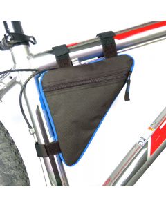 Front Tube Frame Bag Waterproof Triangle Bicycle Pouch Bag - Blue