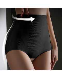 2023 New Version Ice Silk Ion Fiber Tummy Control Underwear Seamless Fiber Restoration Shaper for Women - XL Black