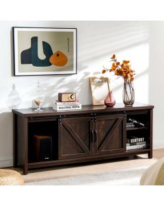 TV Stand with Sliding Barn Doors for TVs up to 65 Inches
