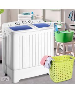 8 KG Twin Tub Washing Machine with Time Control and Drain Hose