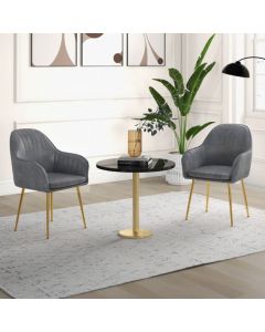 Set of 2 Upholstered Dining Chairs with Backrest and Removable Cushion