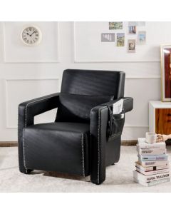 Modern Upholstered Padded Accent Chair with Footstool and Lumbar Pillow