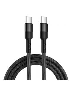 1m Length Nylon Braided USB-C Charging Cable - Black